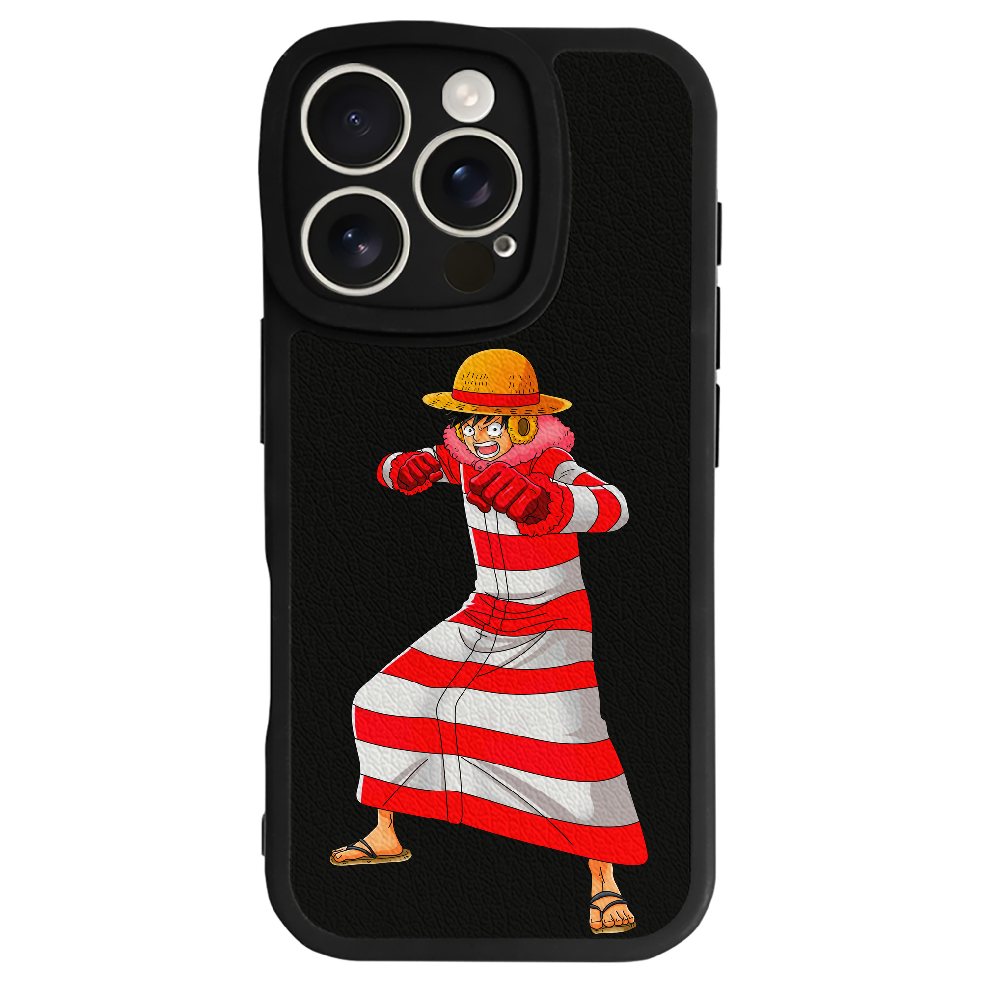 （画像用） ワンピース モンキー・D・ルフィ ONE PIECE Monkey D. Luffy 【iPhone 16シリーズ対応】シリコンスマホケース（レザー調） 材質：シリコン